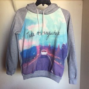 Faded Graphic Hoodie with Pockets
